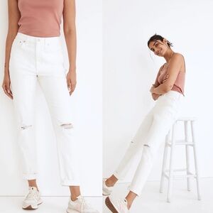 Madewell High Rise The Slim Boy Jean Tile White 31 NWT